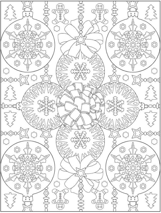 Detailed Christmas Balls | christmas unicorn coloring pages | christmas card coloring pages