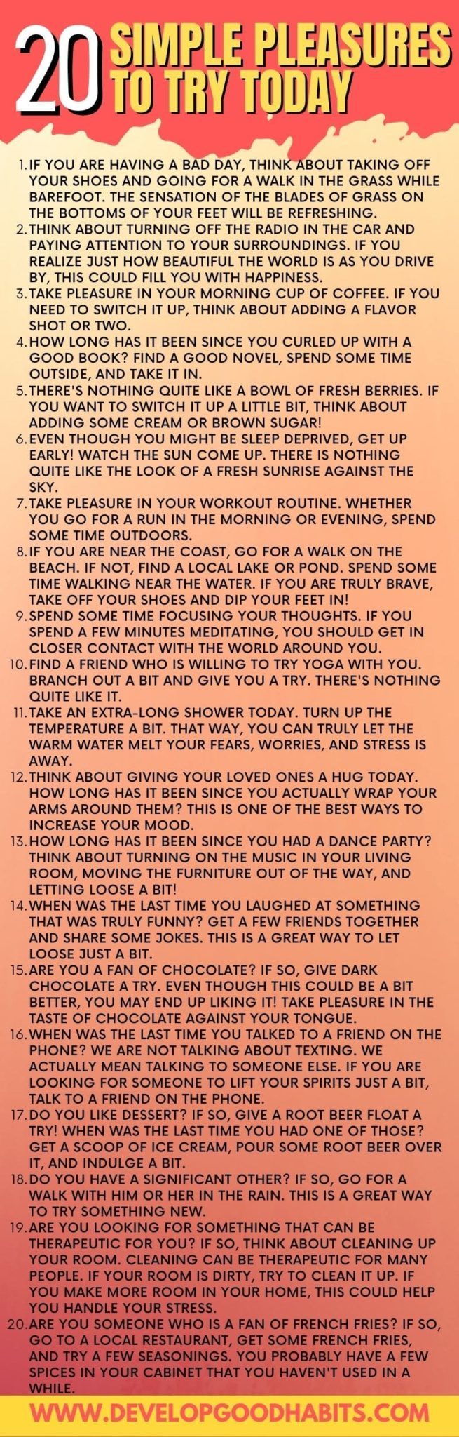 simple pleasures to try | simple pleasures definition | simple pleasures list